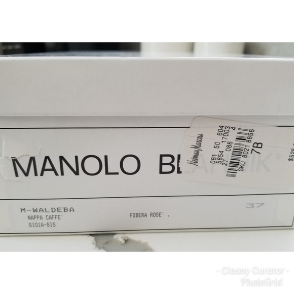 MANOLO BLAHNIK bronze pointy toe flats - Picture 7 of 7